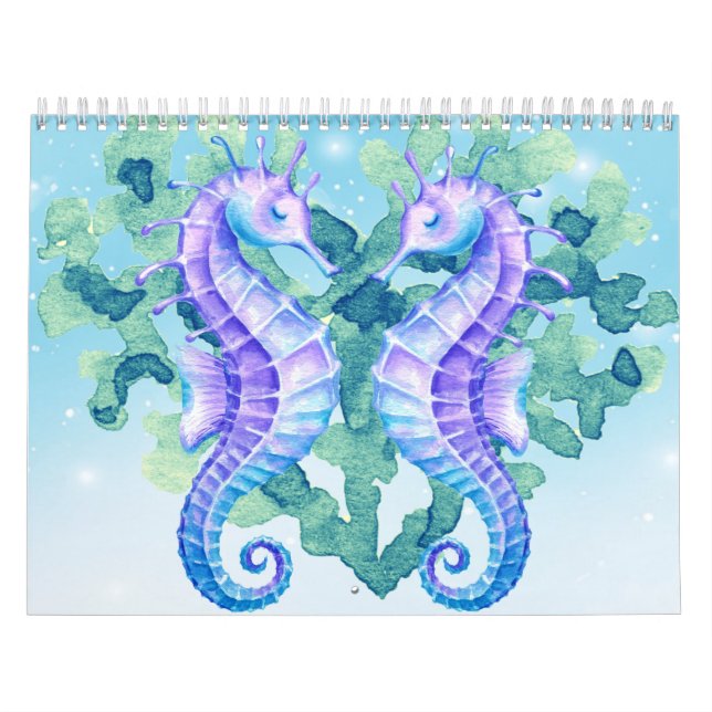 Modern Bright Watercolor Sea Life Calendar (Cover)