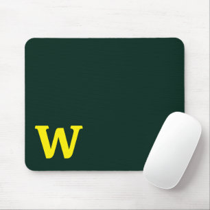 Modern bright yellow initial lettering mouse mat