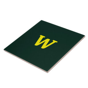Modern bright yellow initial lettering  tile
