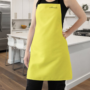 Modern Bright yellow template, Black Script Apron