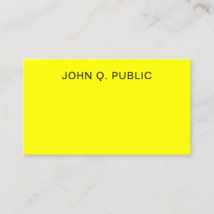 Modern Brilliant Neon Bright Yellow Elegant Business Card