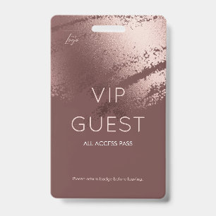 Modern Bronze Business Logo VIP Guest ID Badge