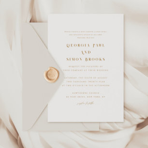 Modern Bronze Elegant Typography Christian Wedding Invitation