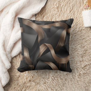 Modern Bronze Flow Luxury Masculine Accent Cushion