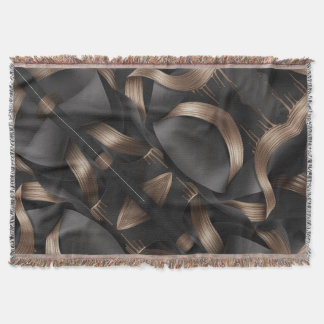 Modern Bronze Flow Luxury Masculine Accent Throw Blanket