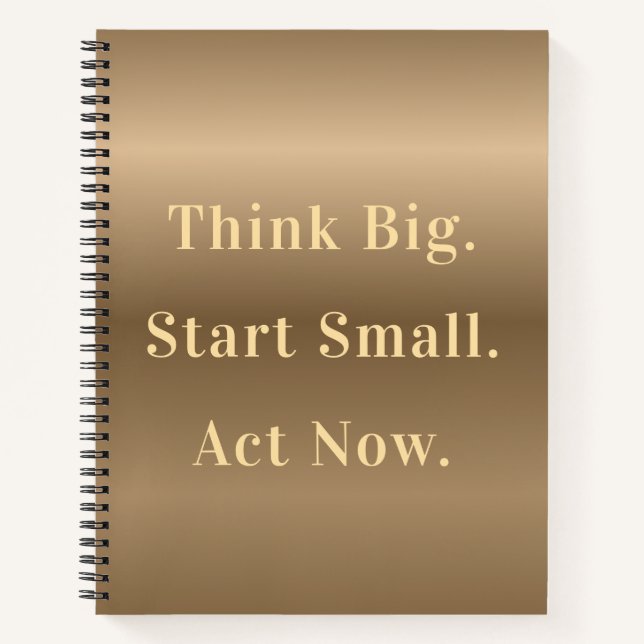 Modern Bronze Gradient Motivational Personalised Notebook (Front)