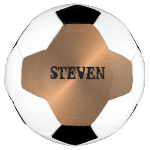 Modern Bronze Metallic Gold Sports Personalised Football