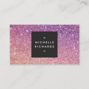 MODERN BRONZE-PURPLE OMBRE GLITTER Business Card