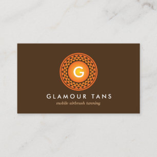MODERN BRONZE SUN LOGO MONOGRAM for TANNING SALON Business Card