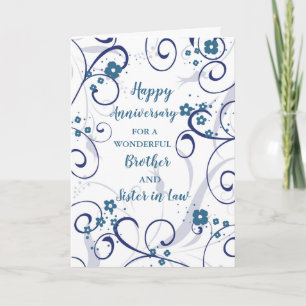Modern Brother and Sister in Law Anniversary Card