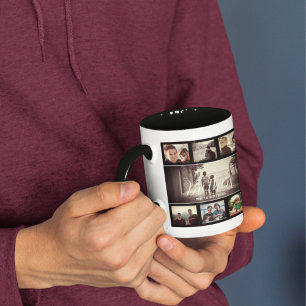 Modern Brother Best Friends Dark Photo Collage  Mug