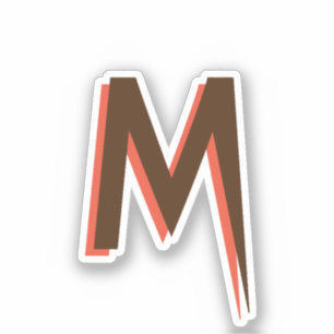 Modern Brown 3D Text Initial Letter   Salmon Pink 