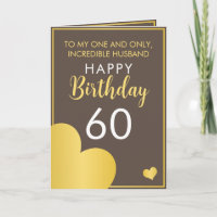 Modern Brown and Gold Husband 60th Birthday