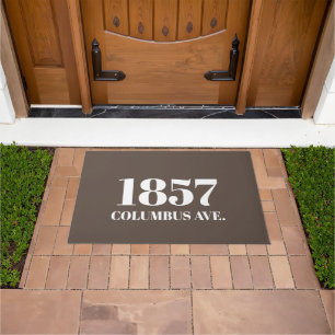 Modern brown and white elegant doormat