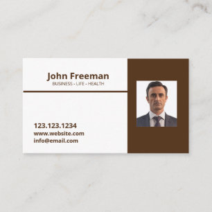 Modern Brown and White Insurance Agent Business Card