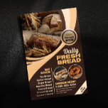 Modern Brown Bakery Bread Shop Baking Catering Flyer<br><div class="desc">Looking for a way to promote your bakery's delicious bread? This eye-catching flyer template is the answer! The warm design with images of freshly baked bread will instantly make mouths water and draw customers in. Customise with ease – add your bakery's branding, contact details, and a tempting list of your...</div>