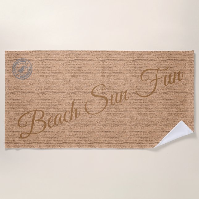 Modern Brown Beach Towel (Front)