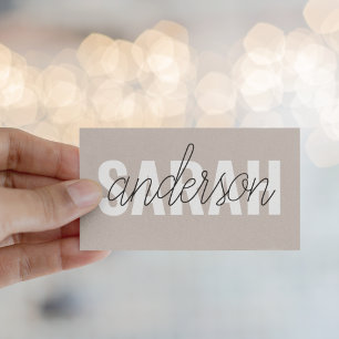 Modern Brown Beauty Personalised You Name Business Card