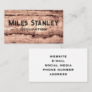 Modern brown beige sepia burnt orange granite  business card