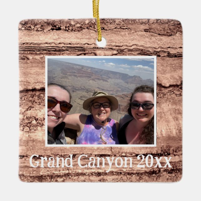 Modern brown beige sepia burnt orange granite  ceramic ornament (Front)