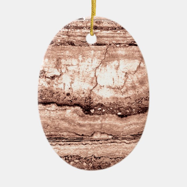 Modern brown beige sepia burnt orange granite  ceramic tree decoration (Front)