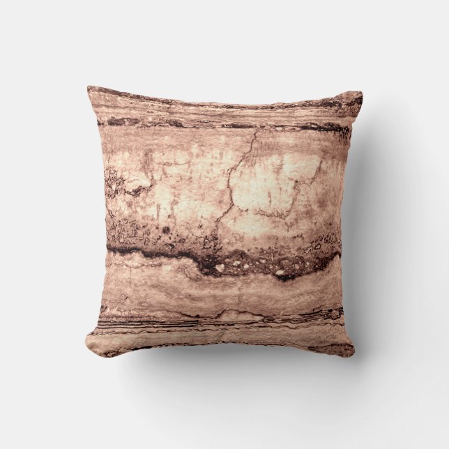 Modern brown beige sepia burnt orange granite  cushion (Front)