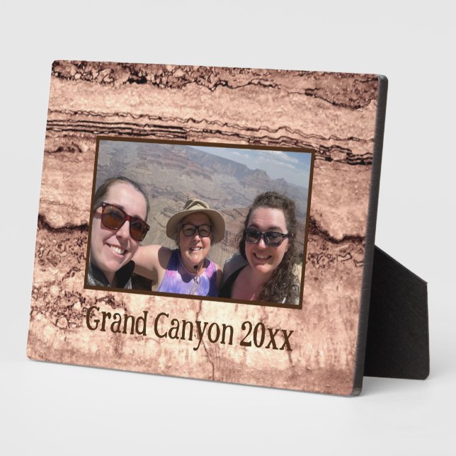 Modern brown beige sepia burnt orange granite  plaque (Side)