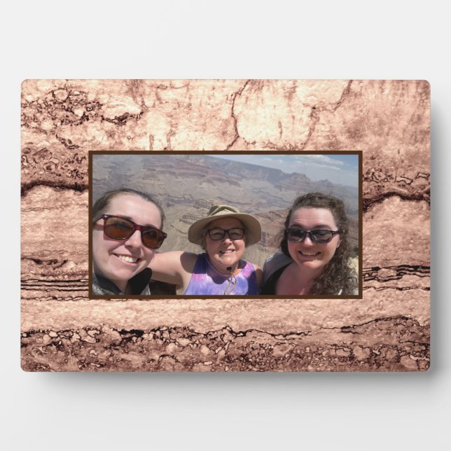 Modern brown beige sepia burnt orange granite  plaque (Front)