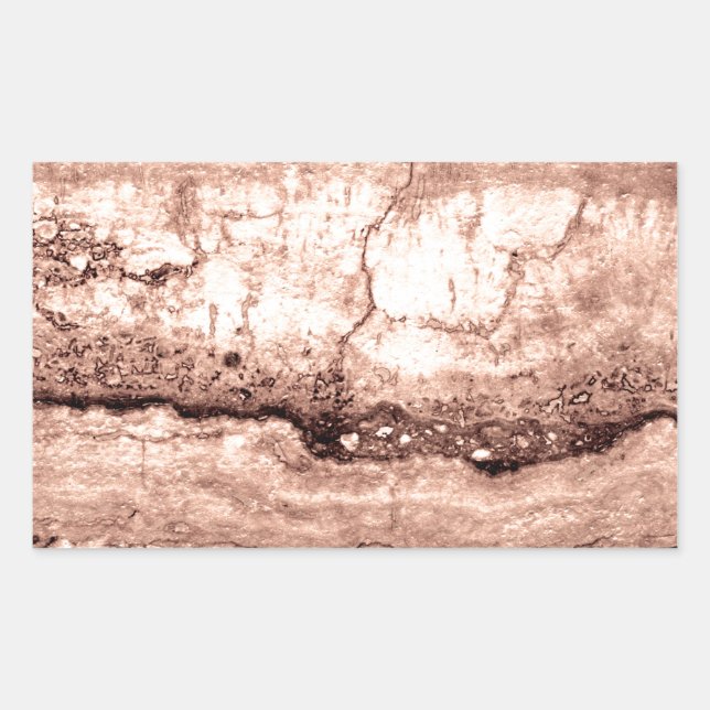 Modern brown beige sepia burnt orange granite  rectangular sticker (Front)