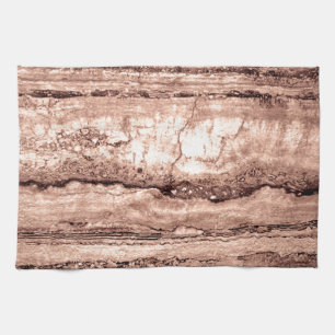 Modern brown beige sepia burnt orange granite  tea towel