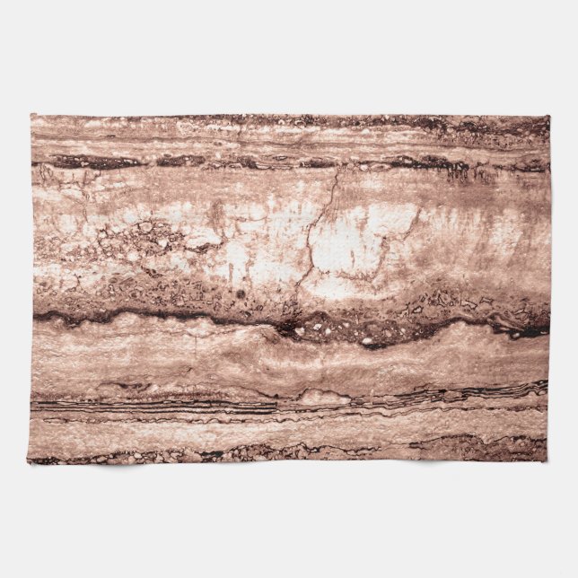 Modern brown beige sepia burnt orange granite  tea towel (Horizontal)