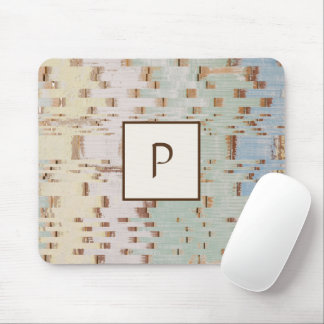 Modern Brown Blue Green Abstract Mouse Mat