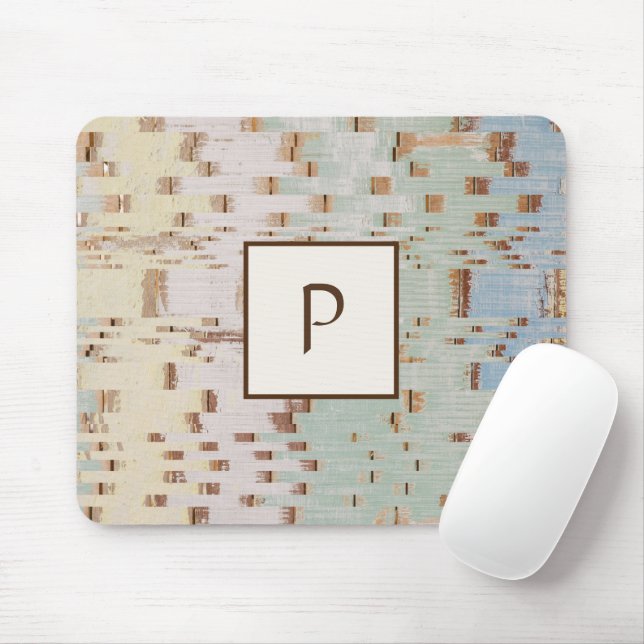 Modern Brown Blue Green Abstract Mouse Mat (With Mouse)