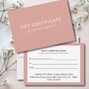 Modern Brown-Blush Business Gift Certificate