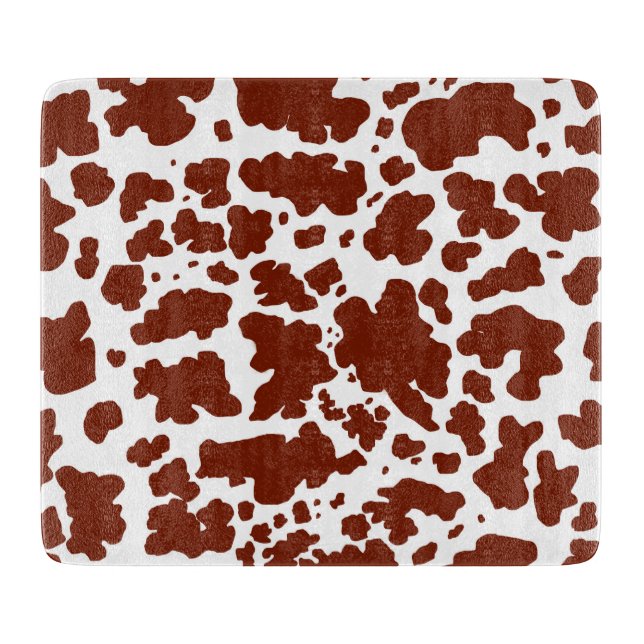 Modern Brown Cow Spots Print Cowboy Cutting Board (Front)