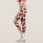 Modern Brown Cow Spots Print Cowgirl Capri Leggings<br><div class="desc">Classic and trendy brown and white cow skin spots texture design yoga capri leggings. Cow spots animal print</div>