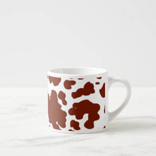 Modern Brown Cow Spots Print  Espresso Cup