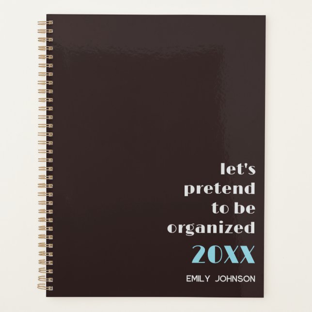 Modern Brown Cream Be Organised Personalised Planner (Front)