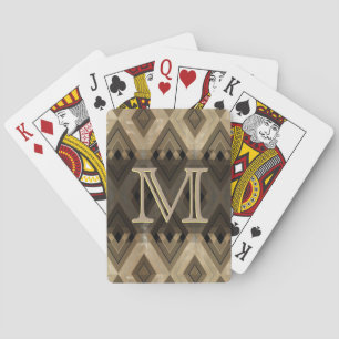 Modern Brown Diamond Pattern Playing Cards