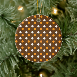 Modern Brown Dotted Abstract Ceramic Ornament