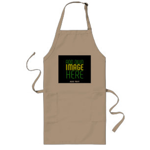 MODERN BROWN EDITABLE BLACK IMAGE TEXT TEMPLATE LONG APRON