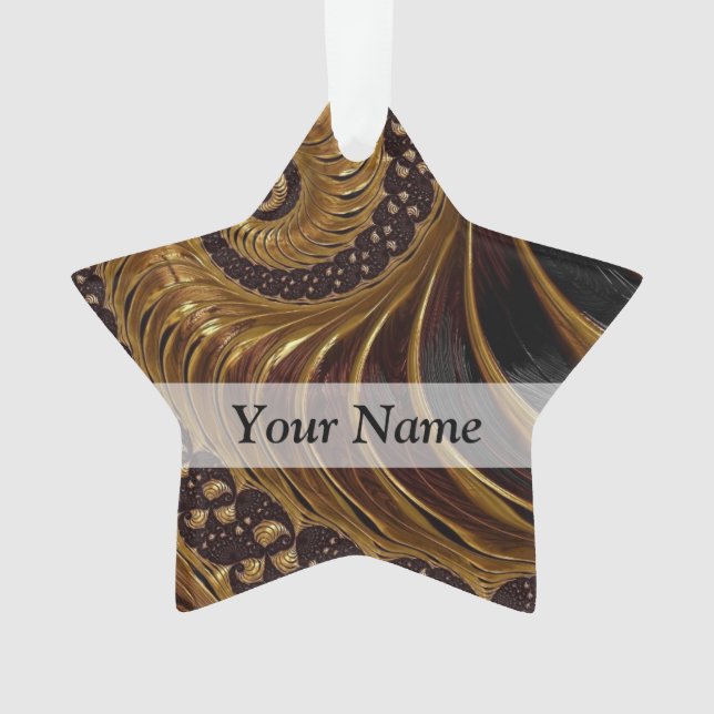 Modern brown fractal spiral pattern ornament (Front)
