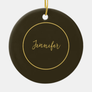 Modern Brown & Gold Colour Calligraphy Plain Uniqu Ceramic Tree Decoration