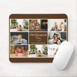 Modern Brown Grandparent Anniversary Photo Gift Mouse Mat