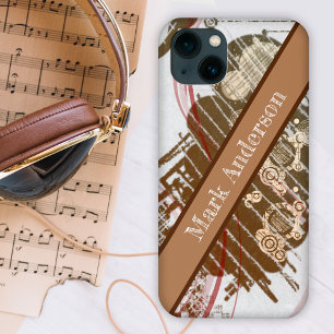 Modern brown grunge style custom iPhone 13 case