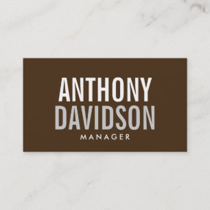 Modern Brown Huge Bold Text Business Card