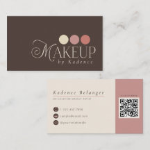 Modern Brown Ivory Pink Coral Makeup Artist