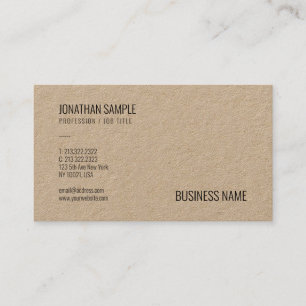 Modern Brown Kraft Paper Professional Elegant Business Card