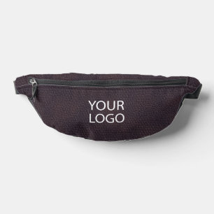 Modern Brown Leather Business Logo Name Bum Bags