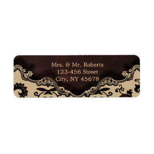 modern brown leather damask country wedding